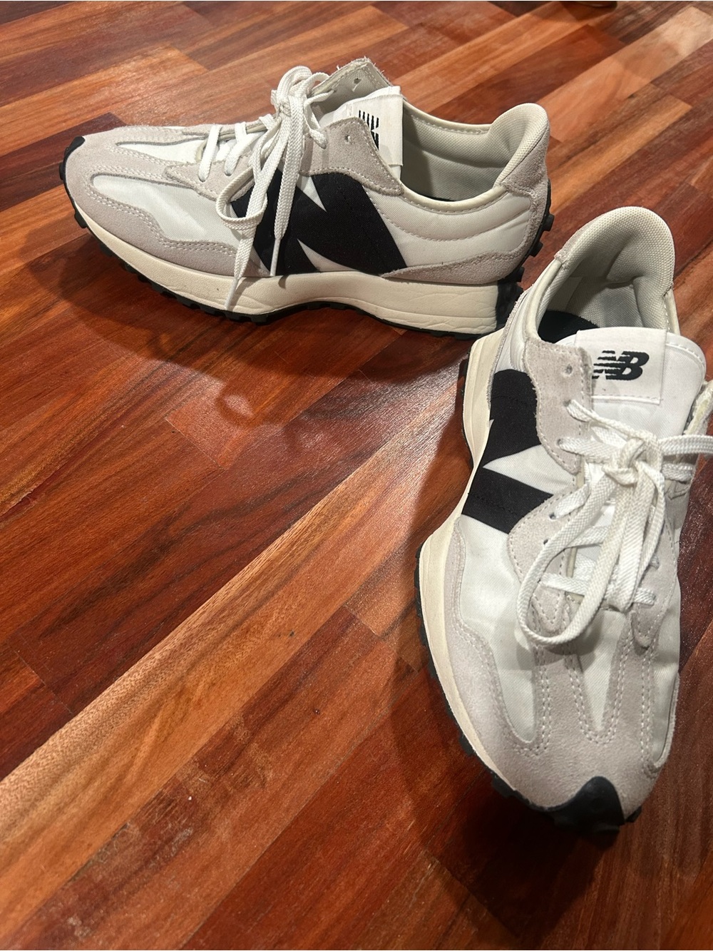 New Balance Women’s Cream and Black Retro Sneakers